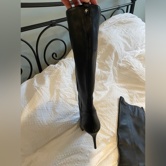 Sam Edelman Tall Black Heeled Boots Size 7.5 - Picture 5 of 6